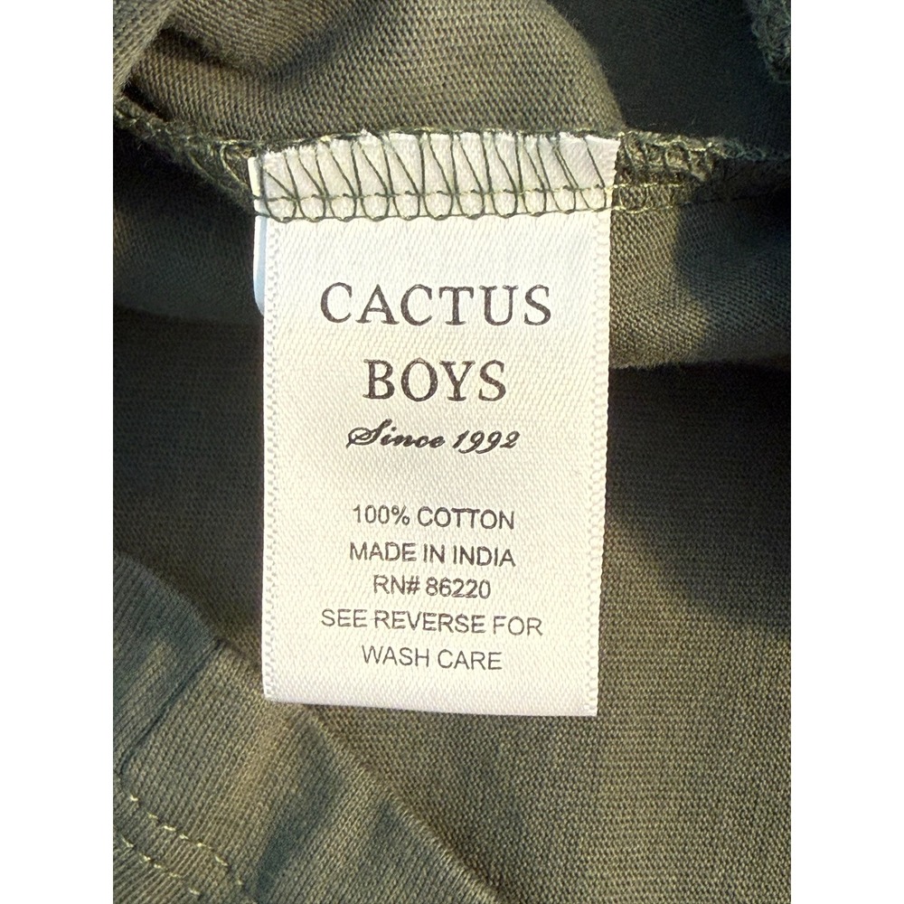 Cactus Boys Olive Green Everyday Smiling 24/7 Graphic Relaxed Fit T-Shirt 11/12 - Picture 7 of 8